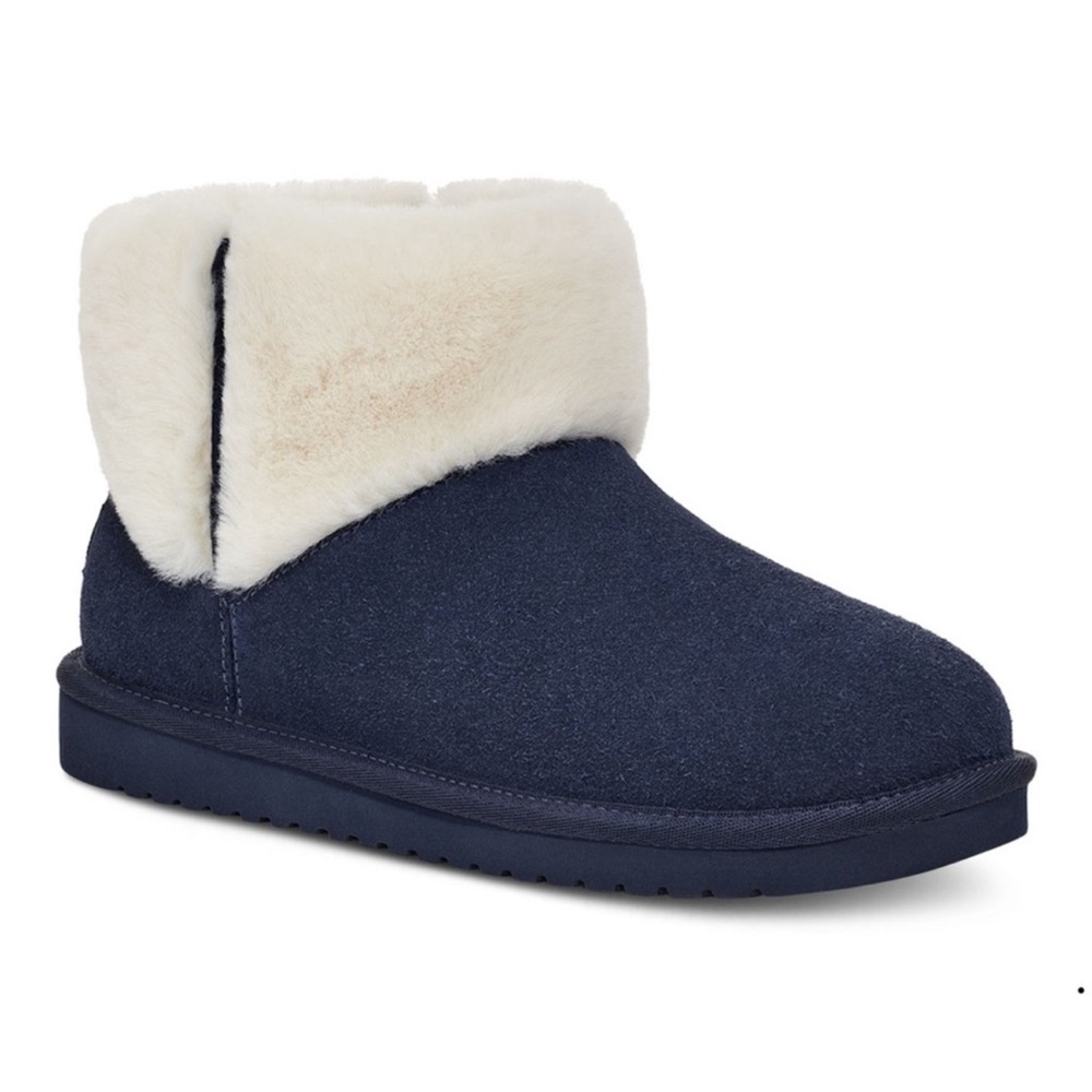 New Koolaburra by Ugg Navy Blue Ankle Boots with Cream Fur Lining